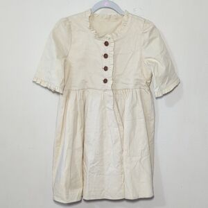 Bliss by Little Bird Clothing Company Ivory Cotton Dress Ruffle Collar Size 8